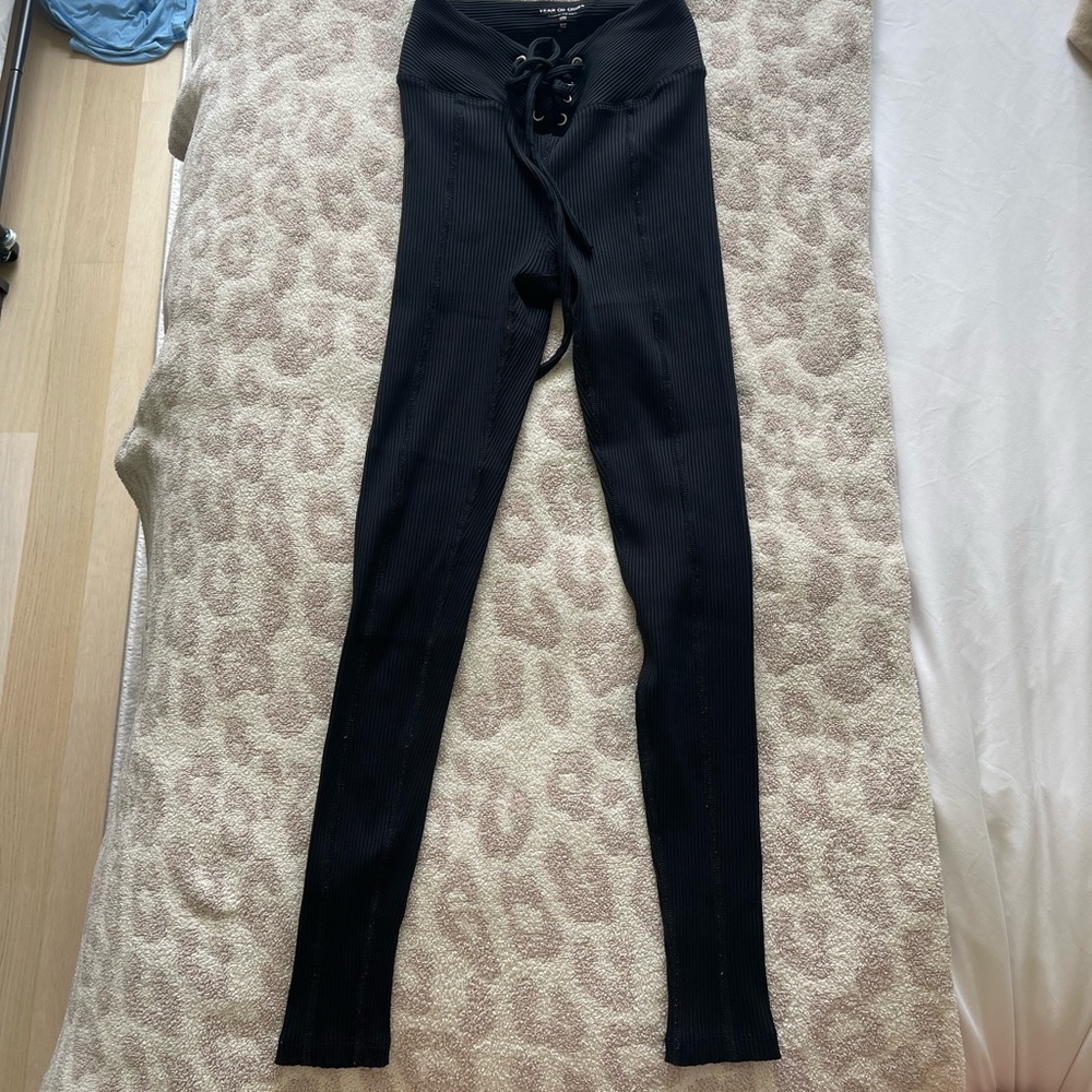 Year of Ours Ribbed Football Legging in Black